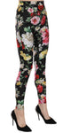 Pantaloni leggings skinny con stampa floreale nera - D&G - IT40-S