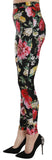 Pantaloni leggings skinny con stampa floreale nera - D&G - IT40-S