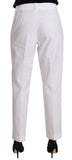 Pantaloni da cerimonia convenzionali in cotone elasticizzato bianco-D&G-IT40-S