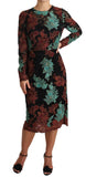 Abito midi ricamato in pizzo multicolor - Dolce & Gabbana - IT46-XL