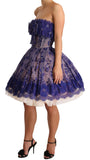 Abito senza spalline in tulle ballerina di pizzo viola - D&G - IT40-S