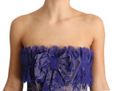 Abito senza spalline in tulle ballerina di pizzo viola - D&G - IT40-S