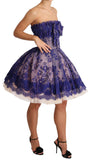 Abito senza spalline in tulle ballerina di pizzo viola - D&G - IT40-S