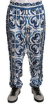 Pantaloni per indumenti da notte in seta con stampa floreale multicolore-D&G-IT54-XL