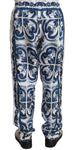 Pantaloni per indumenti da notte in seta con stampa floreale multicolore-D&G-IT54-XL