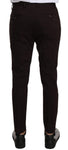 Pantaloni formali skinny elasticizzati in cotone bordeaux-D&G-IT44-XS