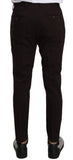 Pantaloni formali skinny elasticizzati in cotone bordeaux-D&G-IT44-XS