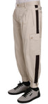 Pantaloni da uomo in cotone elasticizzato beige - D&G - IT48-M