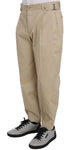 Pantaloni casual in cotone elasticizzato beige-Dolce & Gabbana-IT48-M