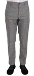 Pantaloni eleganti in cotone scozzese grigio - Dolce & Gabbana - IT52-XL