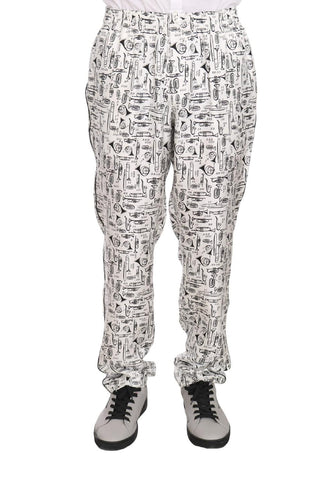 Pantaloni da notte da notte in tromba di seta bianca - D&G - IT50-L