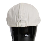 Berretto da cappello da newsboy in cotone elasticizzato bianco-D&G-59 cm-L