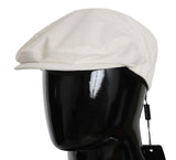 Berretto da cappello da newsboy in cotone elasticizzato bianco-D&G-59 cm-L