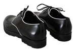 Scarpe derby eleganti in pelle bianca in pelle nera-D&G-EU43.5 / US10.5