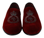 Mocassini Royal Crown in velluto bordeaux - Dolce & Gabbana - EU41 / US8