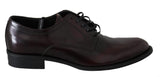 Scarpe uomo derby in pelle bordeaux rosso - Dolce & Gabbana - EU42 / US9