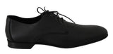 Scarpe da uomo convenzionali in pelle nera con vestito derby-D&G-EU45 / US12