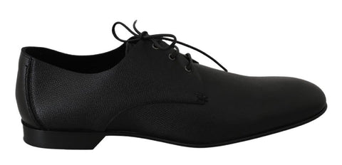 Scarpe da uomo convenzionali in pelle nera con vestito derby-D&G-EU43 / US10