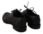 Scarpe eleganti Oxford in pelle nere con punta alare - D&G - EU40 / US7