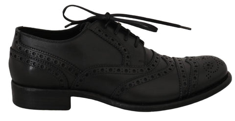 Abito oxford in pelle grigia con punta alare - D&G - EU40 / US7