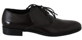 Scarpe da uomo in pelle marrone vestito derby formale - D&G - EU40 / US7