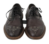 Scarpe derby Marsala in pelle marrone con borchie - D&G - EU45 / US12