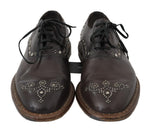 Scarpe derby Marsala in pelle marrone con borchie - D&G - EU40 / US7