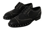 Scarpe eleganti derby con borchie in pelle nere - D&G - EU39 / US6