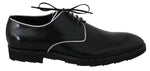 Scarpe da uomo convenzionali in pelle nera con vestito derby-D&G-EU44 / US11