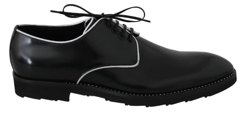 Scarpe da uomo convenzionali in pelle nera con vestito derby-D&G-EU39 / US6