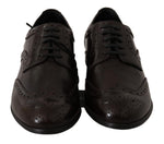 Scarpe alari Oxford in pelle marrone con spille - D&G - EU37 / US6.5