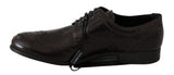 Scarpe alari Oxford in pelle marrone con spille - D&G - EU37 / US6.5