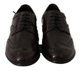 Scarpe alari Oxford in pelle marrone con spille - D&G - EU37.5 / US7