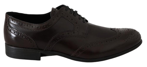 Scarpe alari Oxford in pelle marrone con spille - D&G - EU35.5 / US5