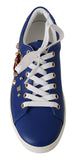 Sneakers in pelle blu con cuore rosso e oro - D&G - EU36 / US5.5