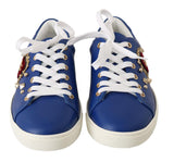 Sneakers in pelle blu con cuore rosso e oro - D&G - EU36 / US5.5