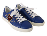 Sneakers in pelle blu con cuore rosso e oro - D&G - EU36 / US5.5