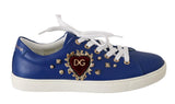 Sneakers in pelle blu con cuore rosso e oro - D&G - EU35 / US4.5