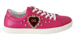 Sneakers in pelle con cuore rosso oro rosa - D&G - EU36 / US5.5