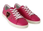 Sneakers in pelle con cuore rosso oro rosa - D&G - EU36 / US5.5