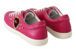 Sneakers in pelle con cuore rosso oro rosa - D&G - EU36 / US5.5