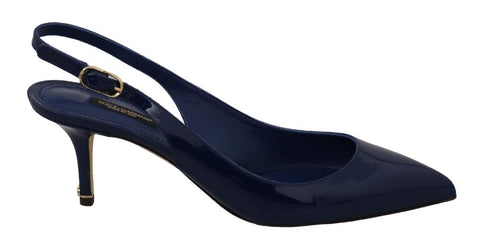 Scarpe con cinturino in pelle verniciata blu - D&G - EU40 / US9.5