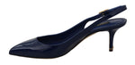 Scarpe con cinturino in pelle verniciata blu - D&G - EU39 / US8.5