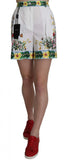 Shorts in cotone con stampa floreale bianco rosa maiolica-D&G-IT38-XS