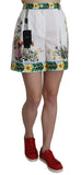 Shorts in cotone con stampa floreale bianco rosa maiolica-D&G-IT38-XS