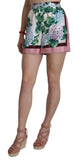 Shorts in seta con stampa floreale a vita alta e ortensie - D&G - IT44-L