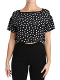 Top corto in seta a pois neri - Dolce & Gabbana - IT44-L