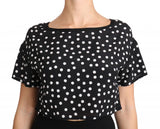 Top corto in seta a pois neri - Dolce & Gabbana - IT44-L