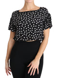 Top corto in seta a pois neri - Dolce & Gabbana - IT38-XS