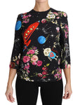 Top a razzo robotico floreale nero Luna - Dolce & Gabbana - IT40-S